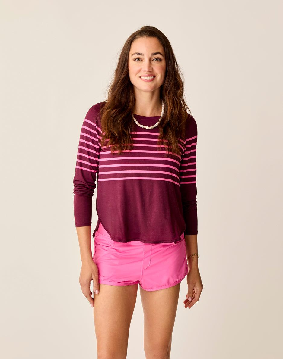 carve designs Trek Top: Hot Pink Stripe