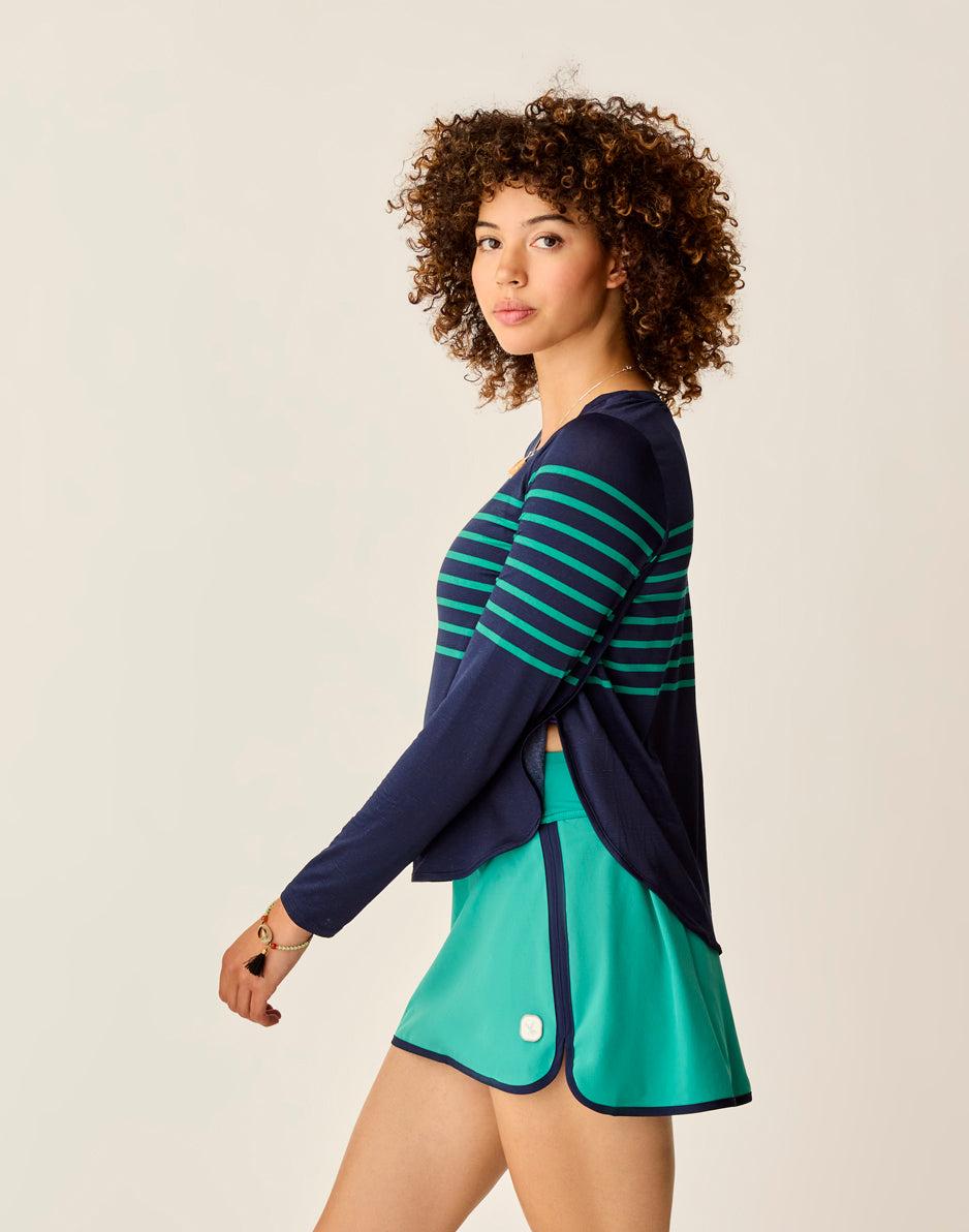 Carve Designs Trek Top: Jade Stripe