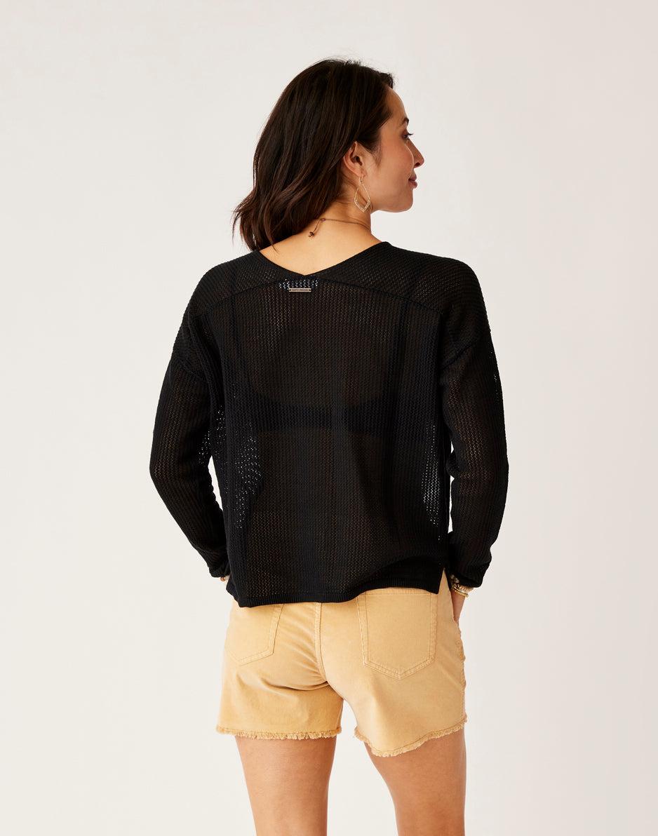 Carve Designs Zella Mesh Pullover: Black
