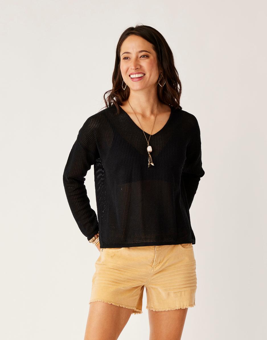 carve designs Zella Mesh Pullover: Black