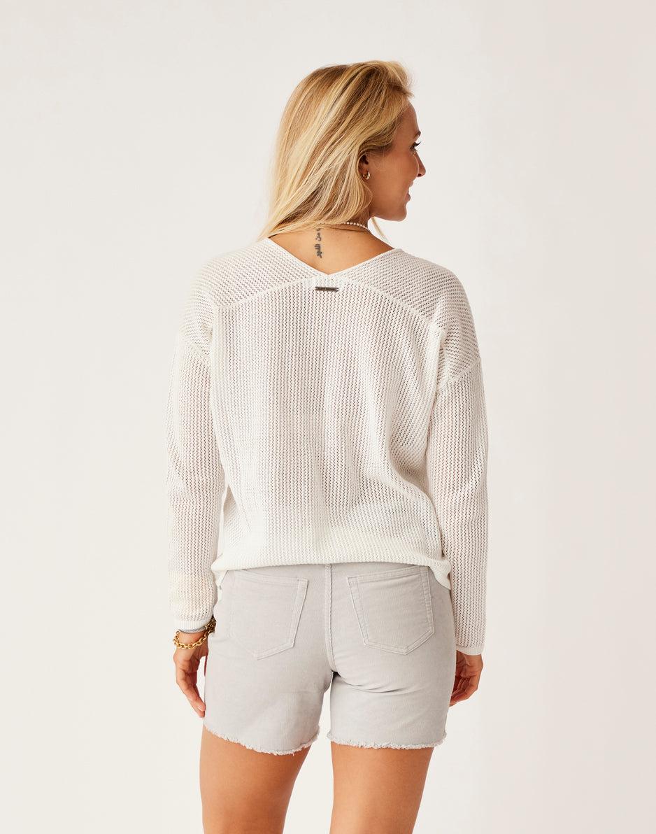 Carve Designs Zella Mesh Pullover: Cloud