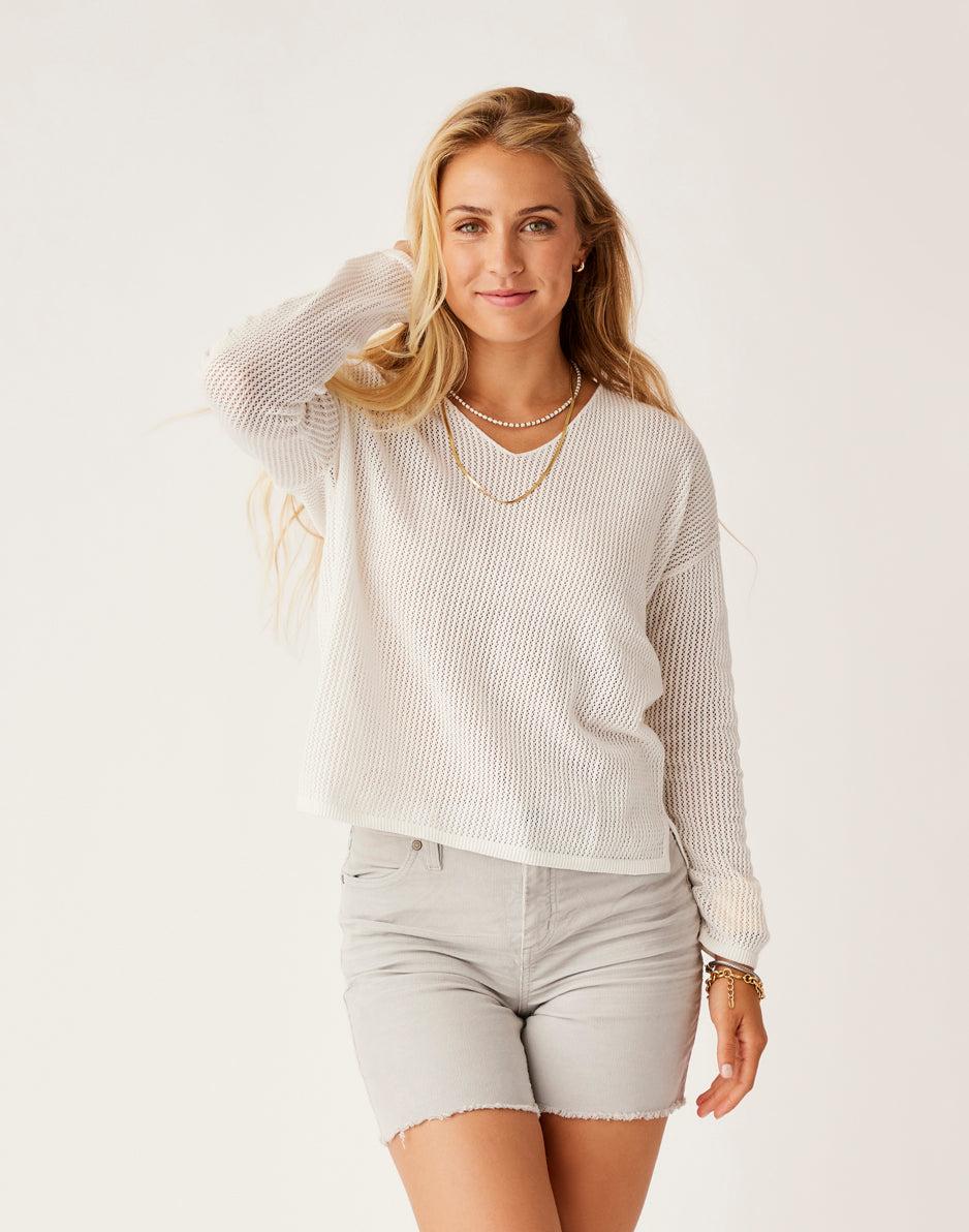 carve designs Zella Mesh Pullover: Cloud