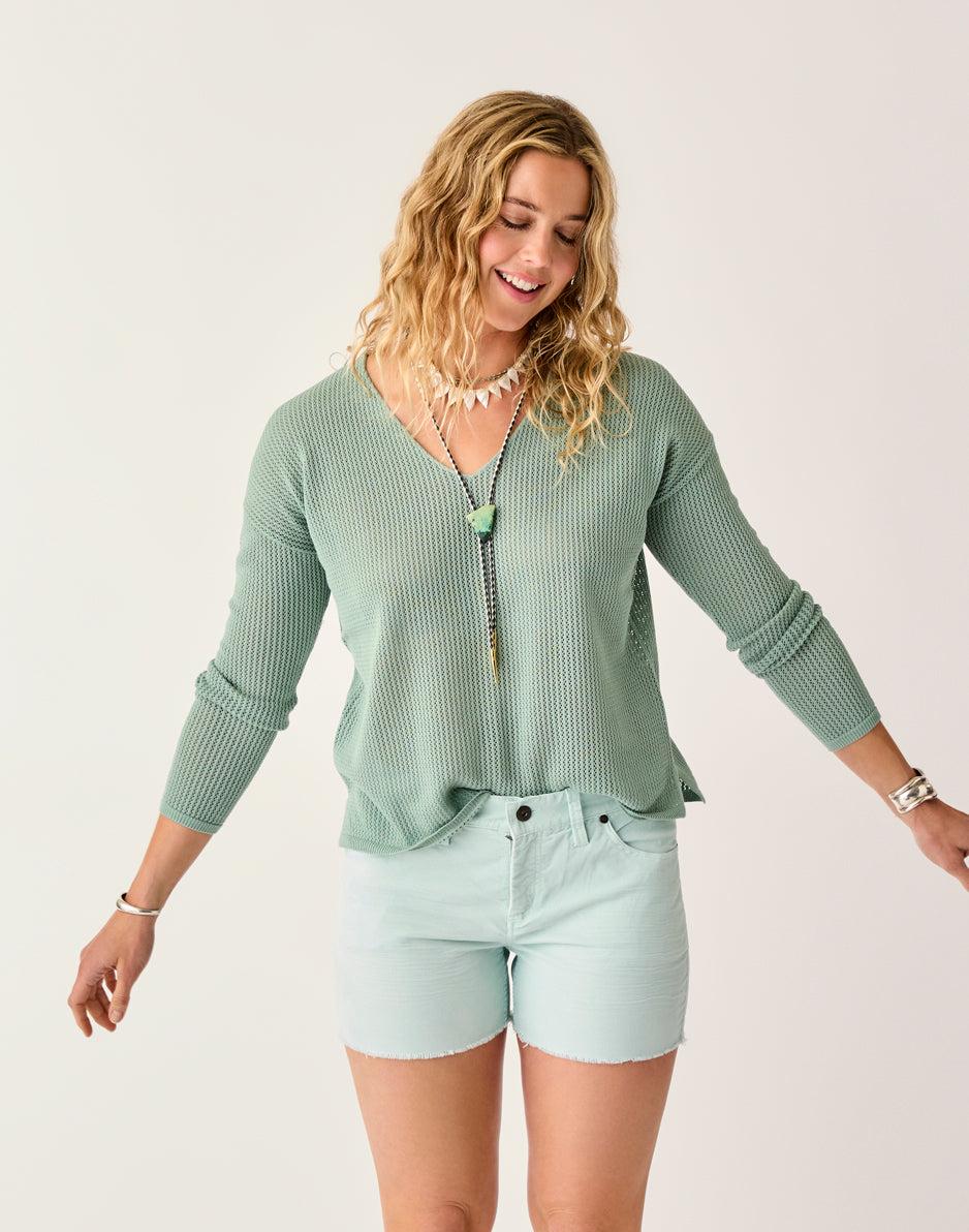 Carve Designs Zella Mesh Pullover: Haze