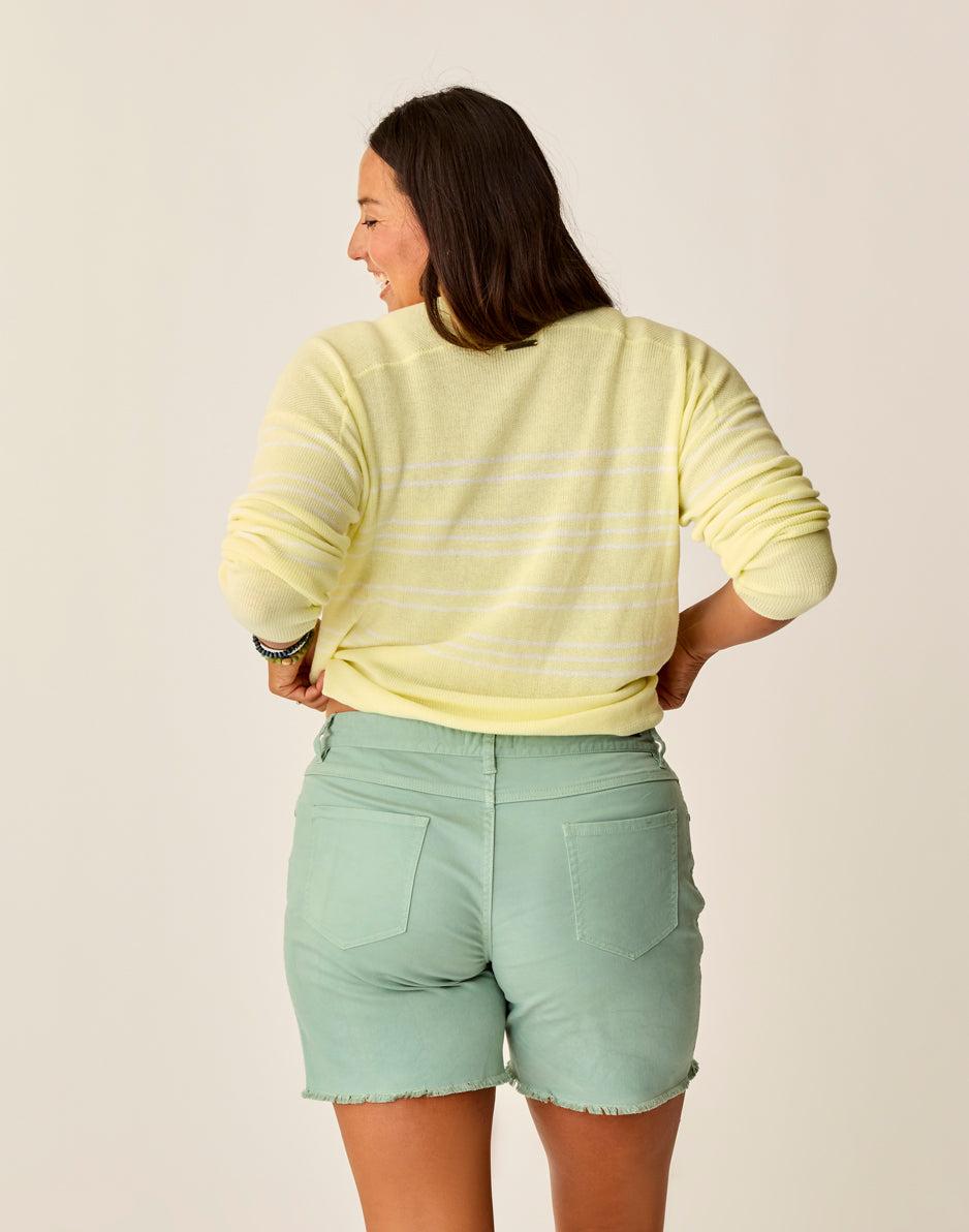 Carve Designs Zella Pullover: Lt. Limeade Stripe