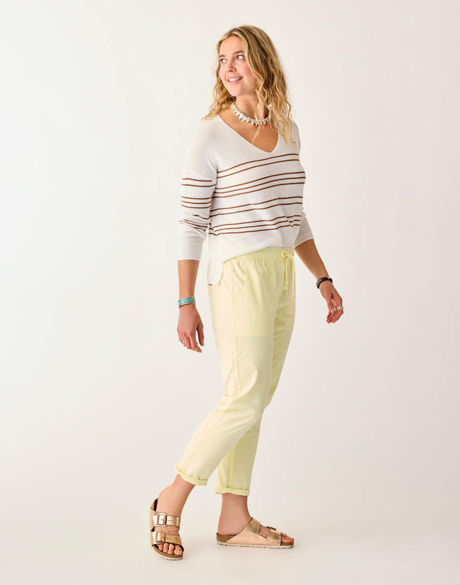 Carve Designs Zoe Twill Pant: Light Limeade