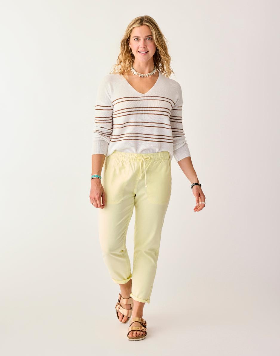 Carve Designs Zoe Twill Pant: Light Limeade