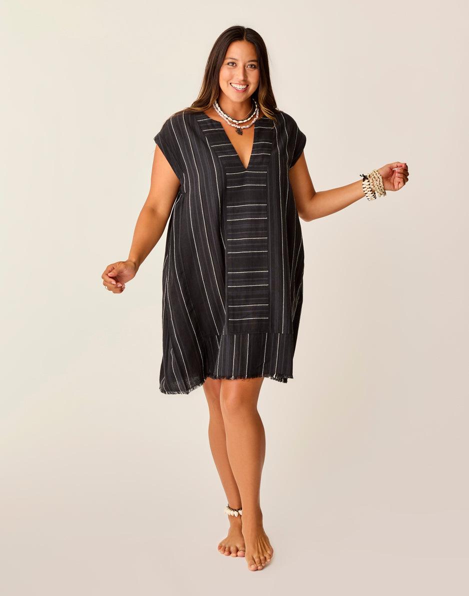 Carve Designs Zuma Stitched Coverup: Black Texture