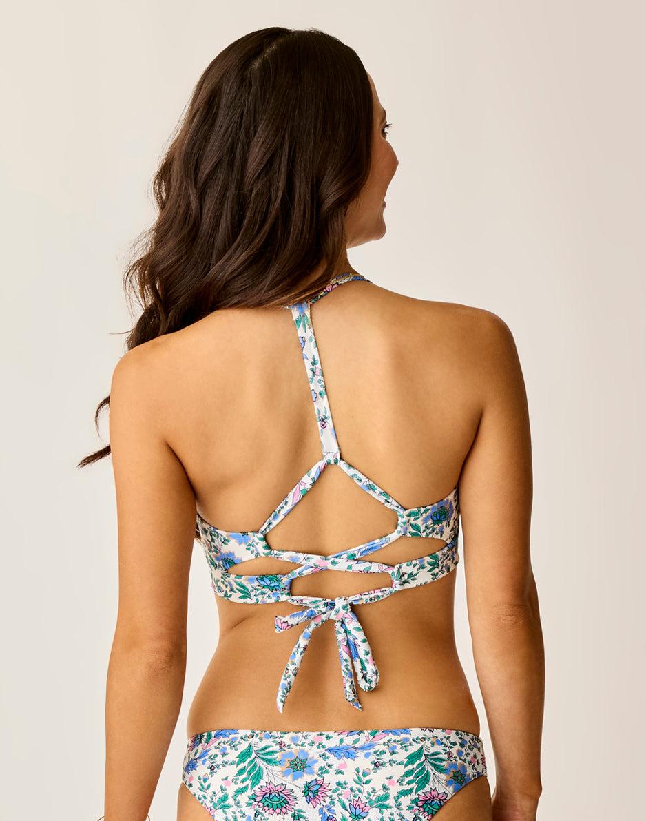 Carve Designs Dahlia Compression Top: Cloud Multifloral