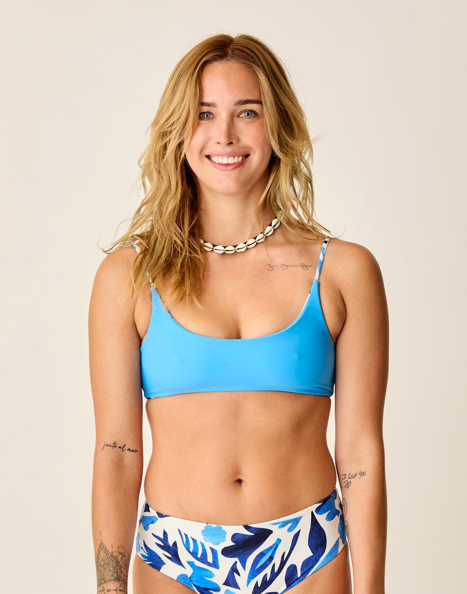 Carve Designs Escondido Compression Reversible Top: Cloud Mezcal/Lagoon