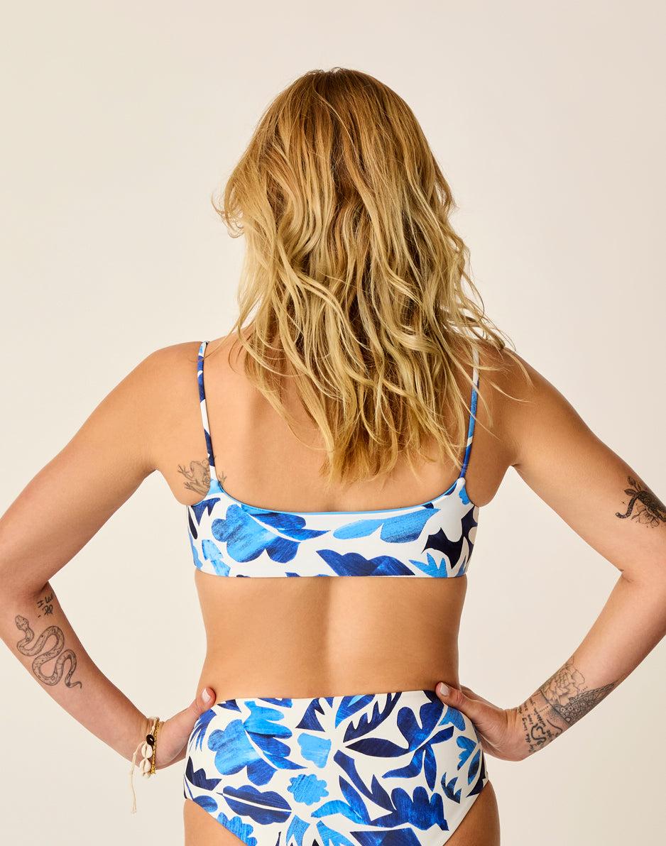 Carve Designs Escondido Compression Reversible Top: Cloud Mezcal/Lagoon