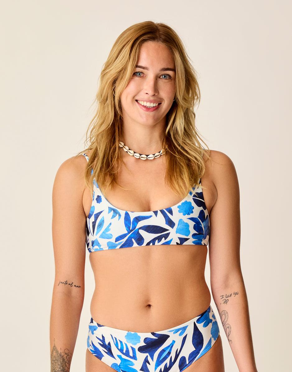 carve designs Escondido Compression Reversible Top: Cloud Mezcal/Lagoon