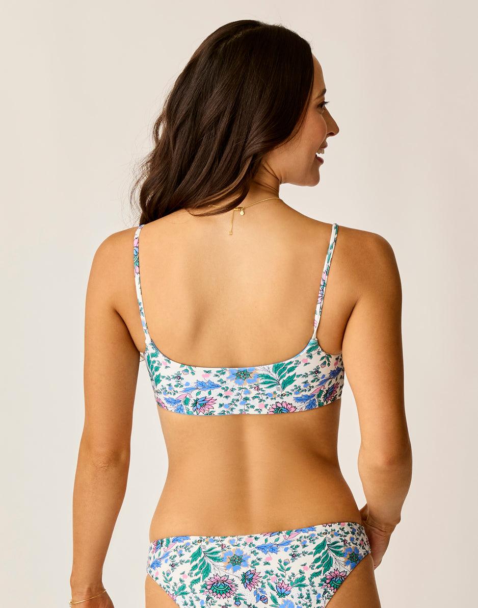 Carve Designs Escondido Compression Reversible Top: Lagoon/Cloud Multifloral