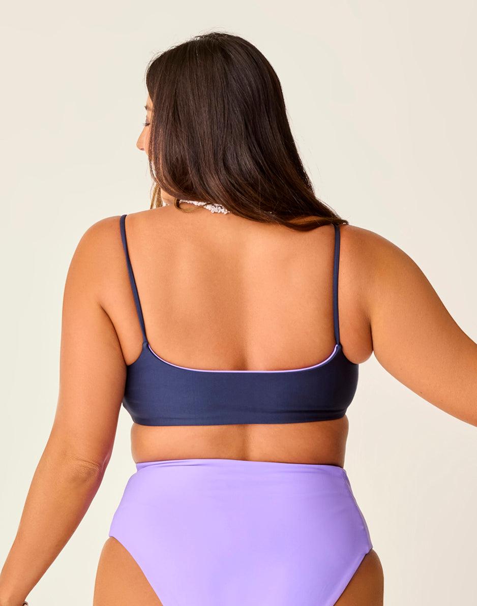 Carve Designs Escondido Compression Reversible Top: Navy/Aster