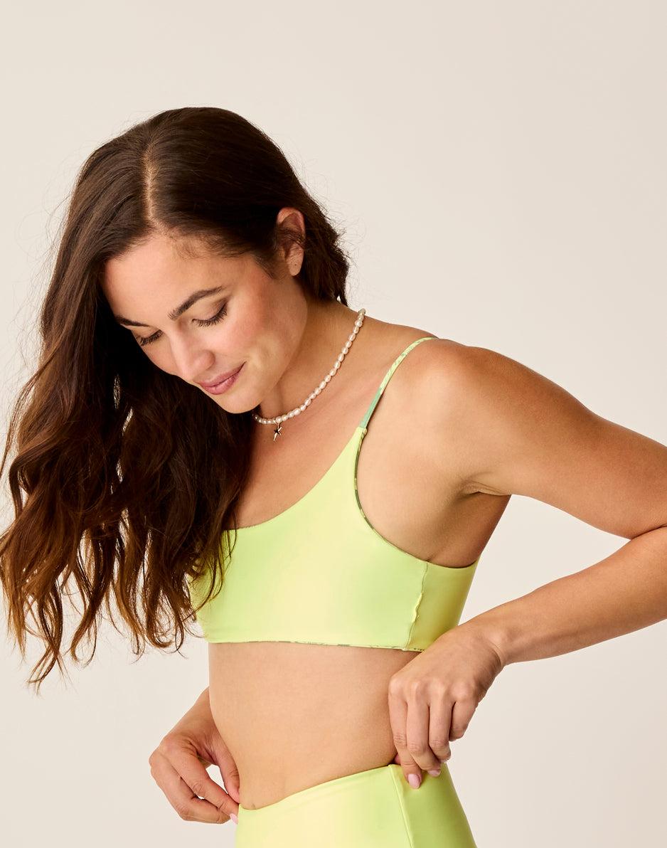 Carve Designs Escondido Compression Reversible Top: Tide/Limeade