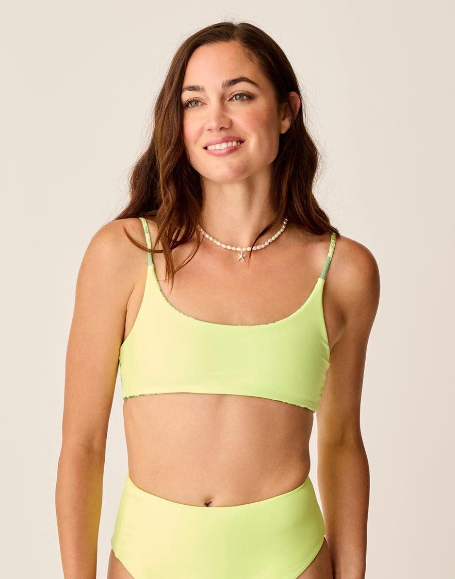 Carve Designs Escondido Compression Reversible Top: Tide/Limeade