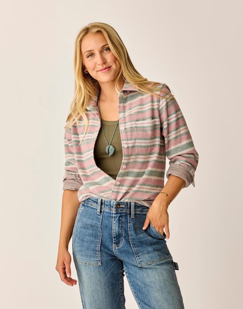 Carve Designs Fairbanks Supersoft Shirt: Bistro Block Stripe