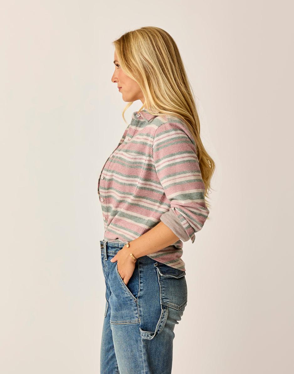 Carve Designs Fairbanks Supersoft Shirt: Bistro Block Stripe