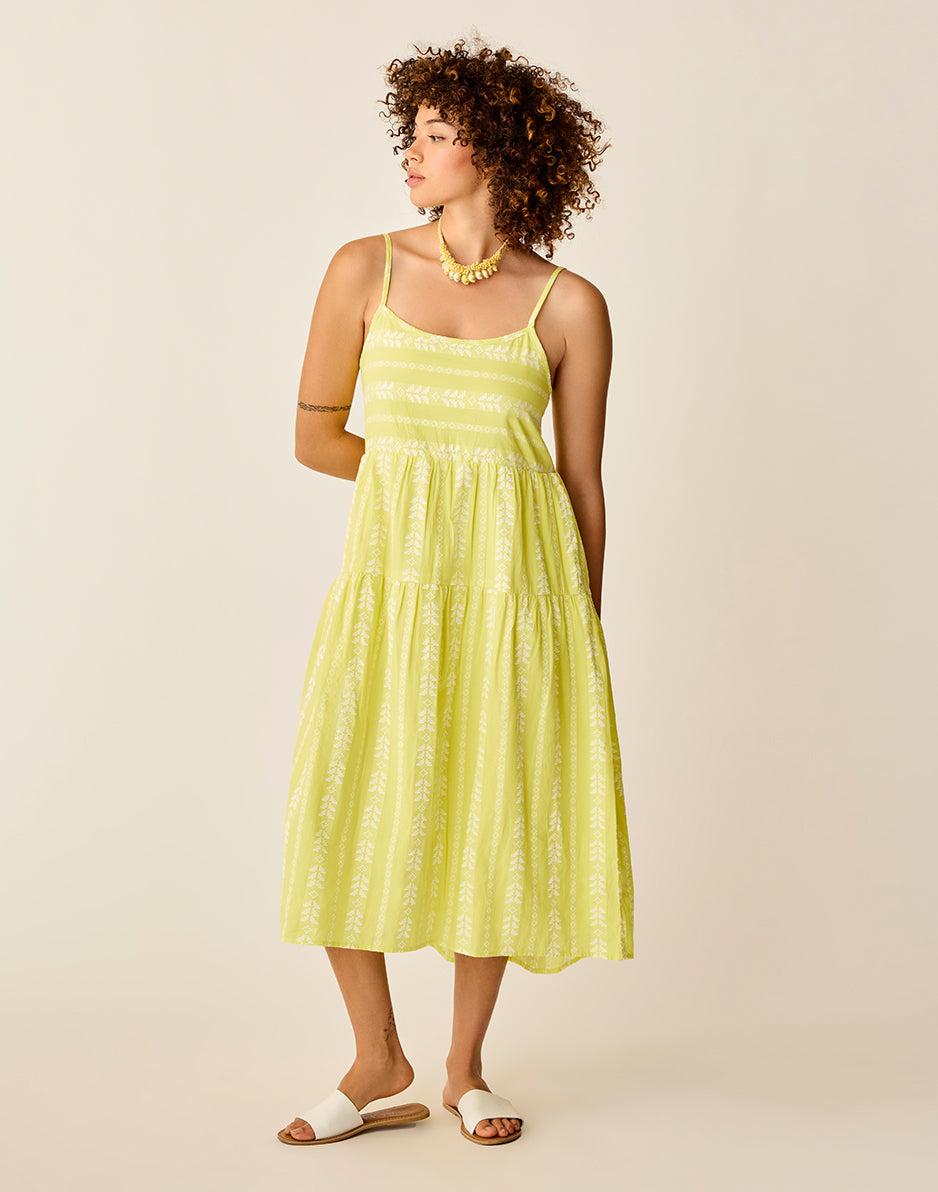 carve designs Jacey Textured Dress: Limeade Embroidered