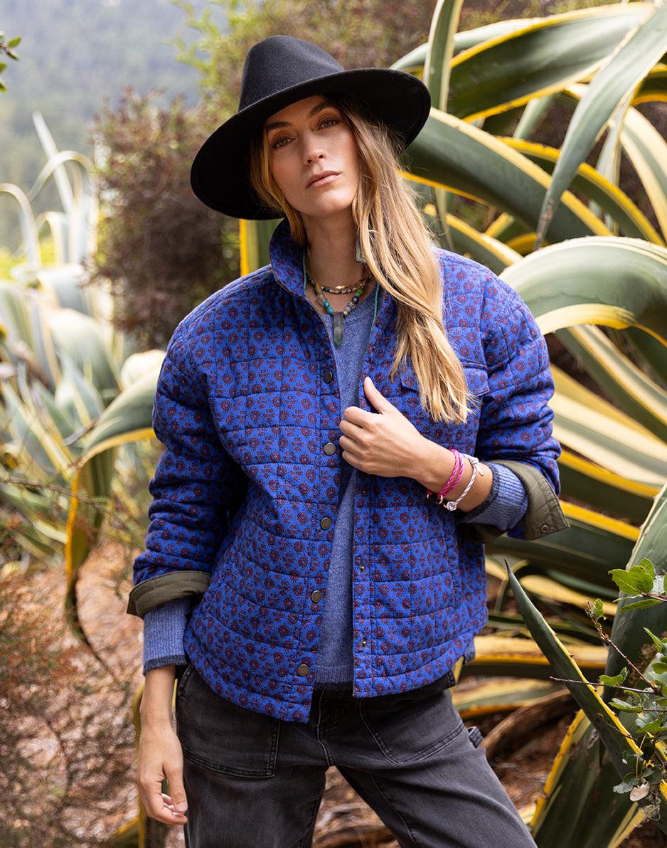 carve designs Marais Reversible Jacket: Fir/Capri Batik