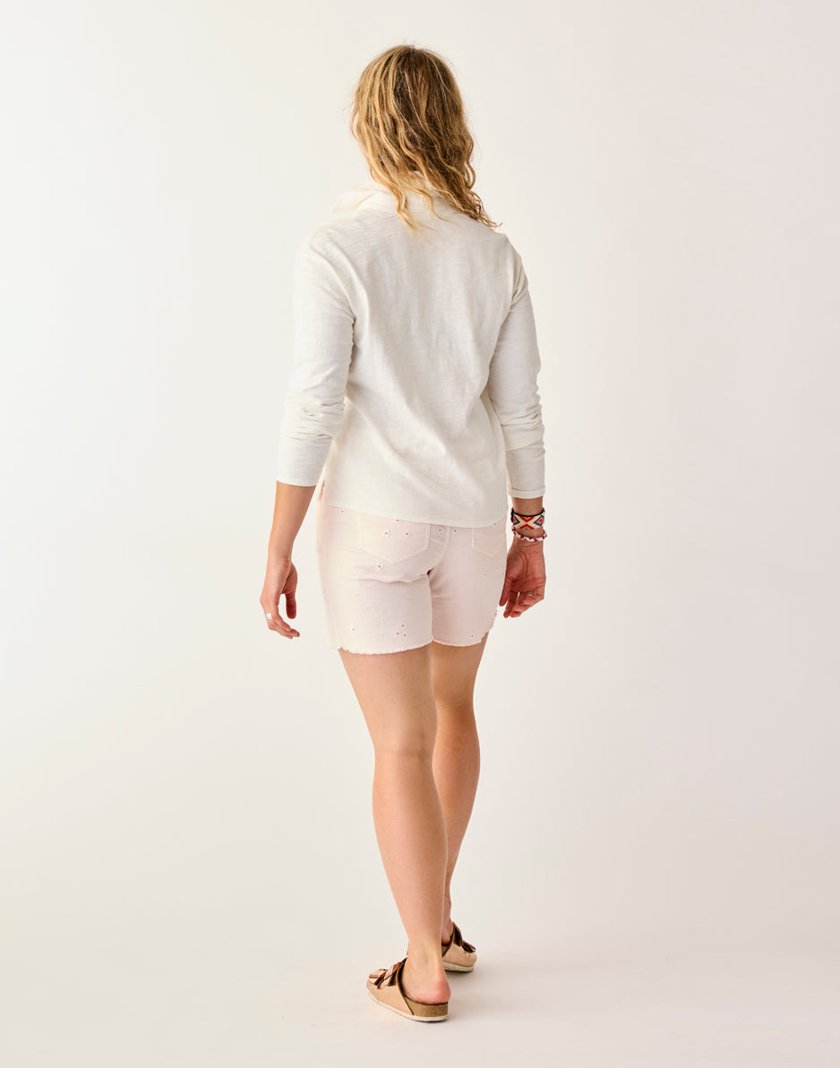 Carve Designs Oahu Hi Rise 6" Short: Pastel Embroidery