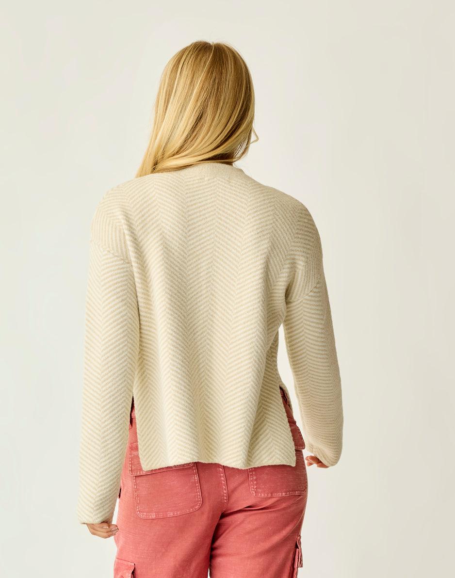 Carve Designs Olivia Plush Sweater: Cement Herringbone
