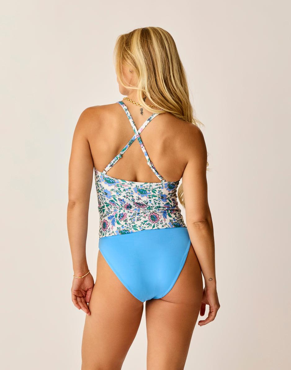 Carve Designs Serenity Compression Tankini: Cloud Multifloral