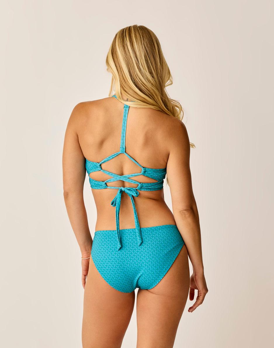 Carve Designs St. Barth Reversible Bottom: Jade Ticks/Lagoon