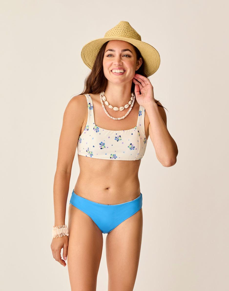 Carve Designs St. Barth Reversible Bottom: Pearl Floret/Lagoon