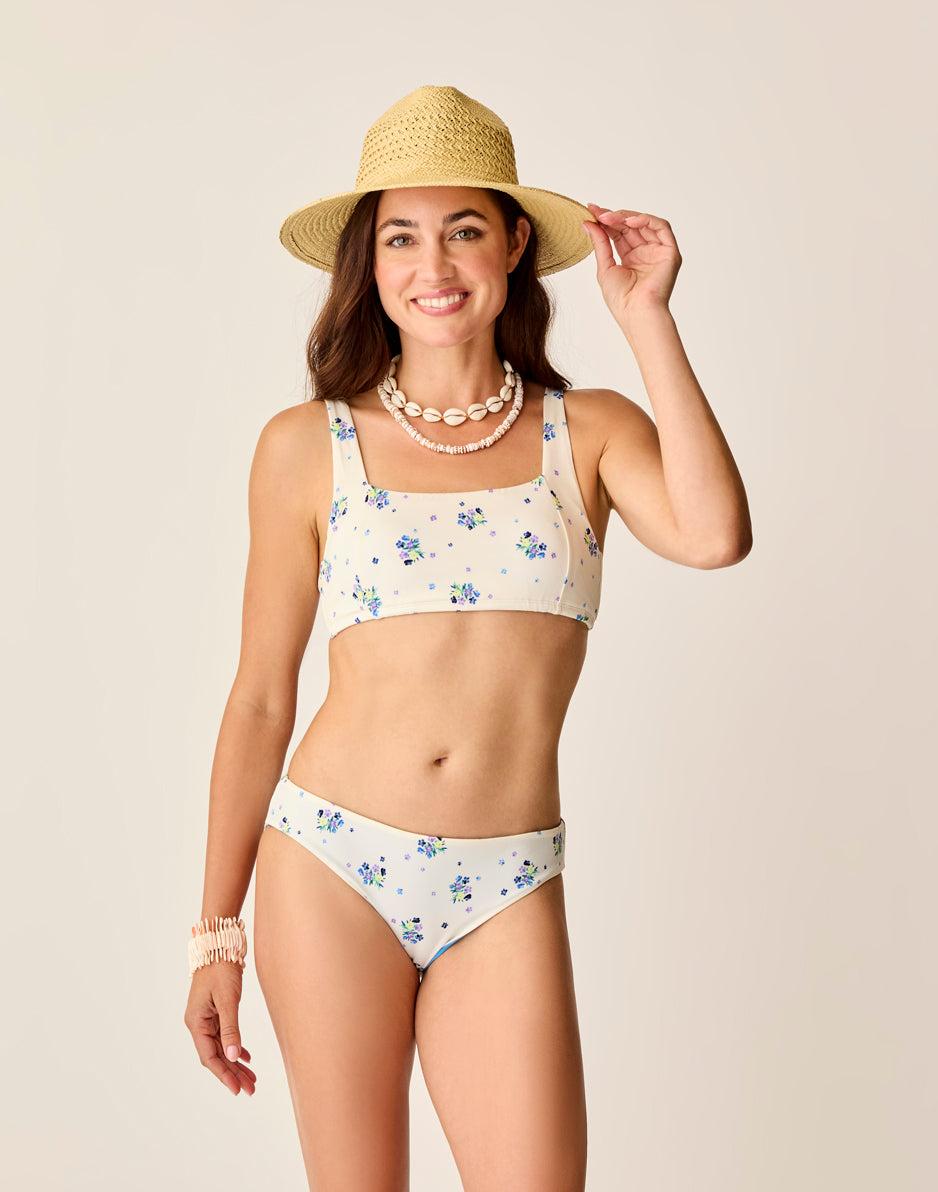 carve designs St. Barth Reversible Bottom: Pearl Floret/Lagoon