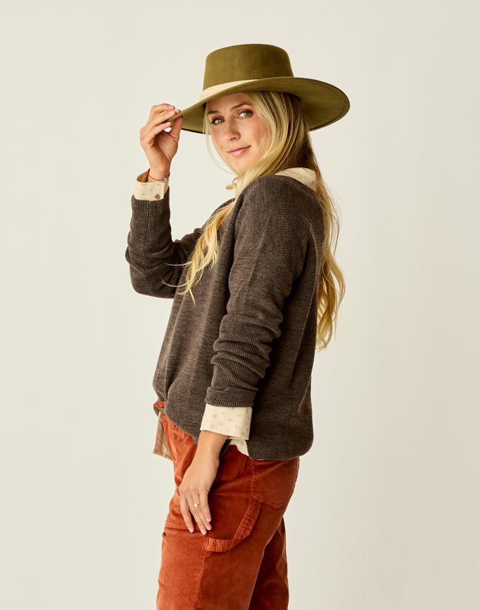 Carve Designs Zella Merino Sweater: Espresso Heather