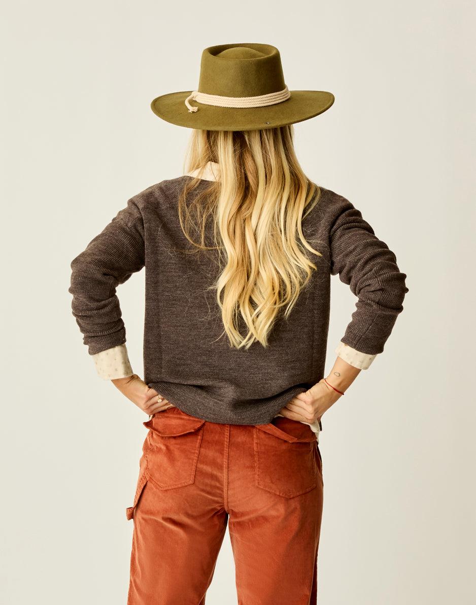 Carve Designs Zella Merino Sweater: Espresso Heather