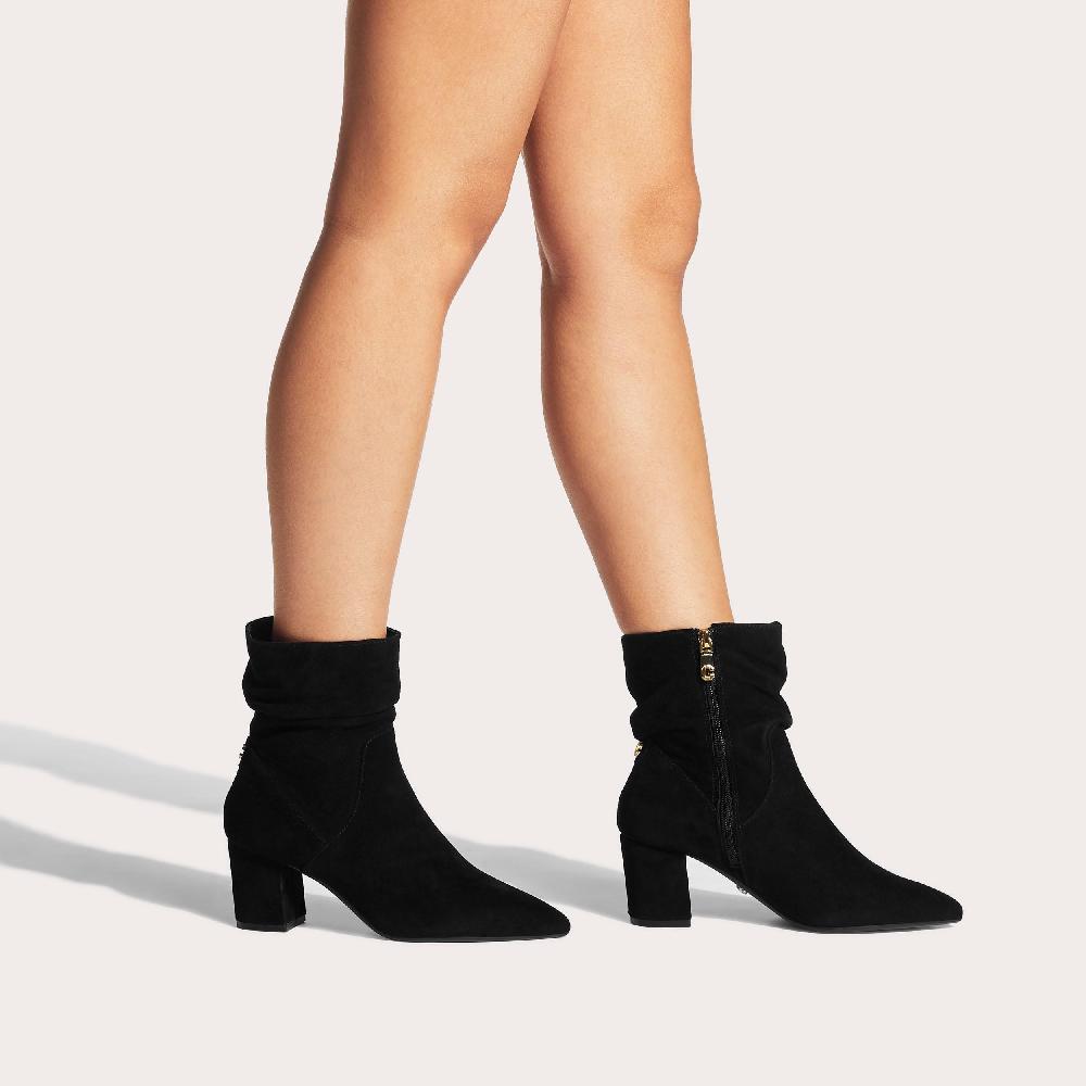 Carvela ADMIRE LOW SLOUCH Black Suede Point Toe Boot By CARVELA