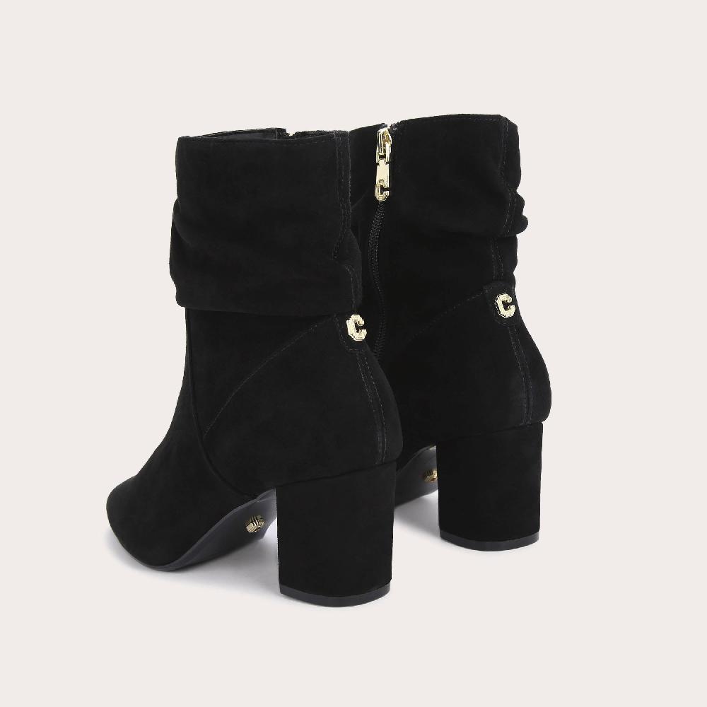 Carvela ADMIRE LOW SLOUCH Black Suede Point Toe Boot By CARVELA