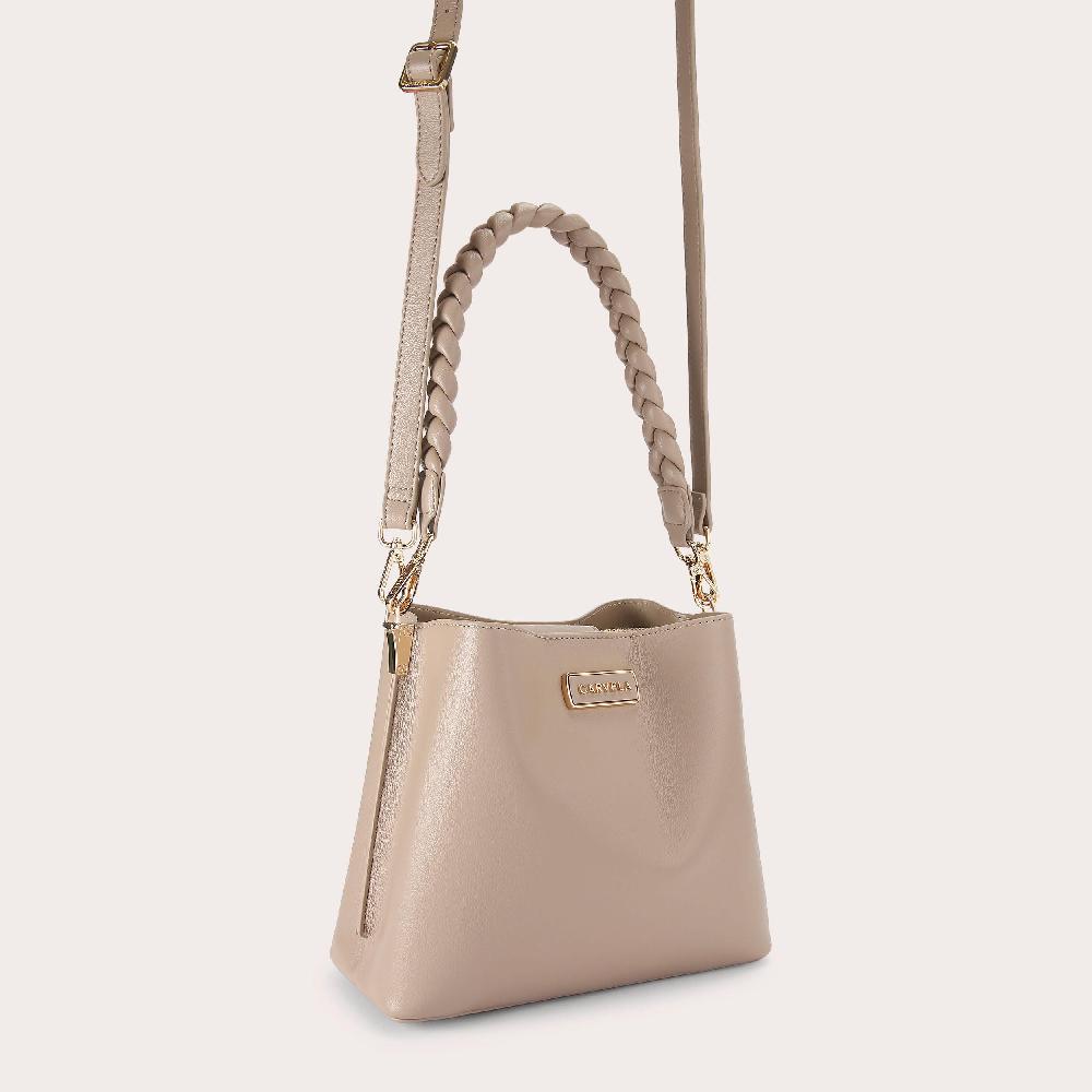 Carvela ALESSIA PLAIT MIDI Beige Synthetic Midi Bag By CARVELA