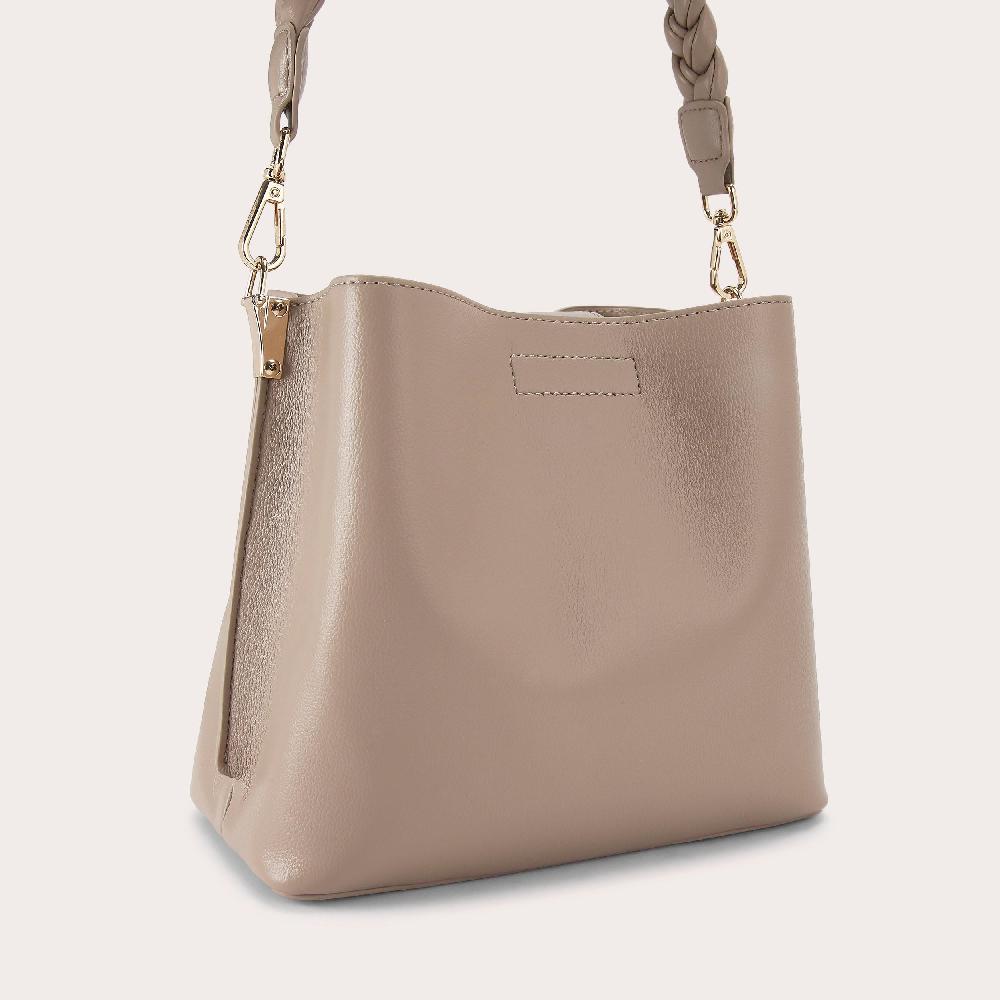 Carvela ALESSIA PLAIT MIDI Beige Synthetic Midi Bag By CARVELA