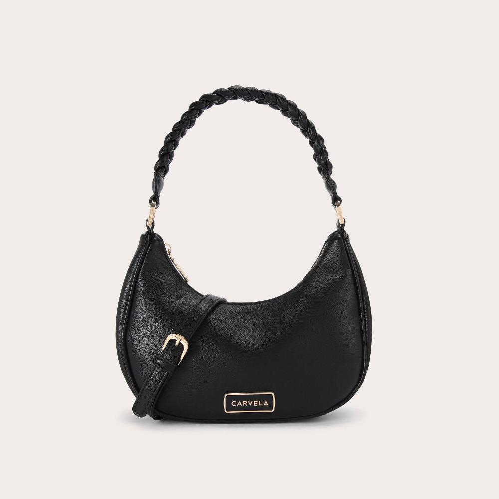 carvela ALESSIA PLAIT SHOULDER Black Plait Shoulder Bag by CARVELA