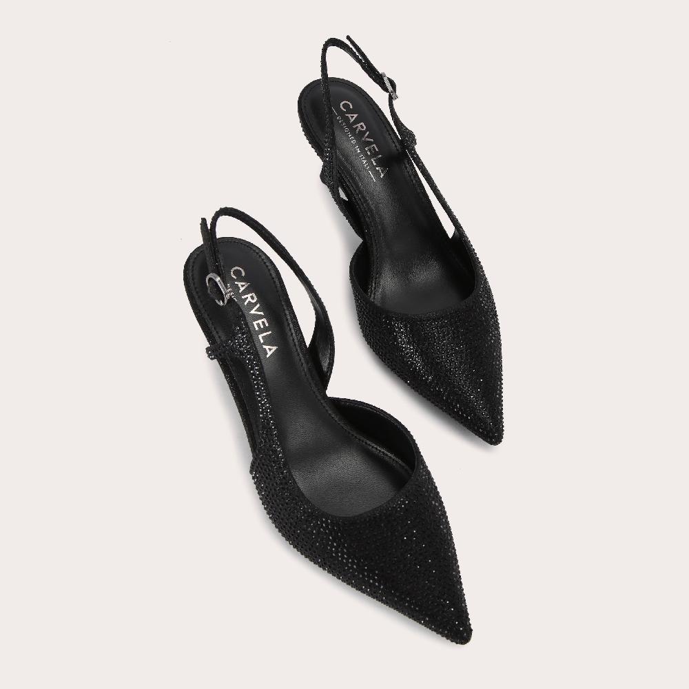 Carvela ALINA SLING Black Crystal Slingback Heel By CARVELA