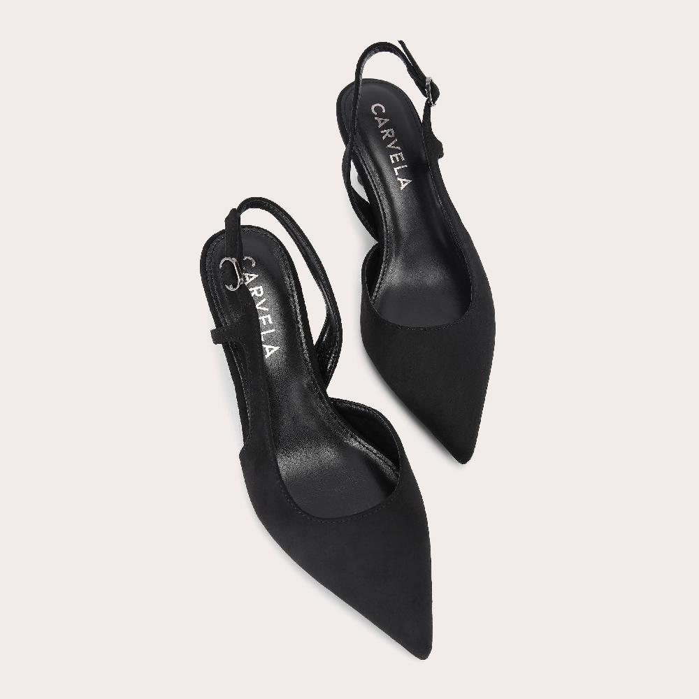 Carvela ALINA SLING Black Microsuede Heel By CARVELA