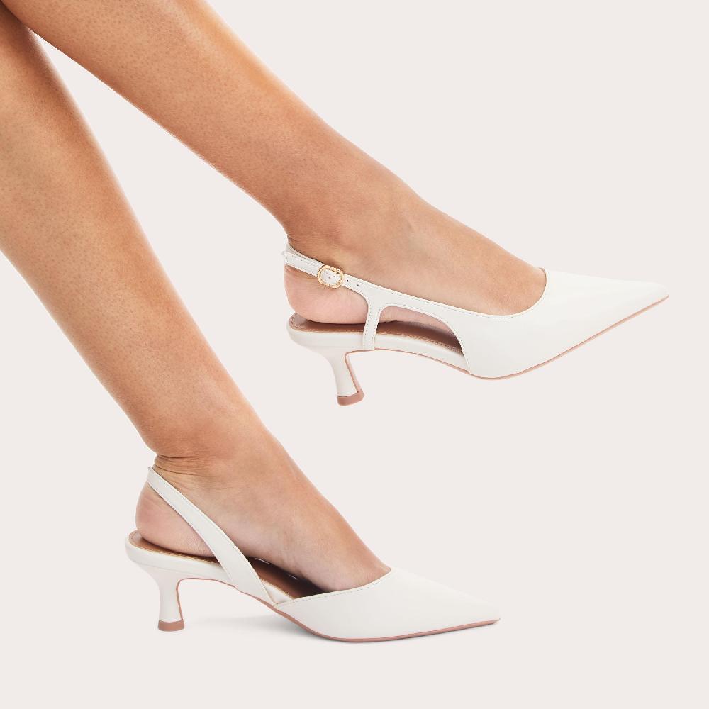 Carvela ALINA SLING Bone Synthetic Low Heel Court Heel By CARVELA