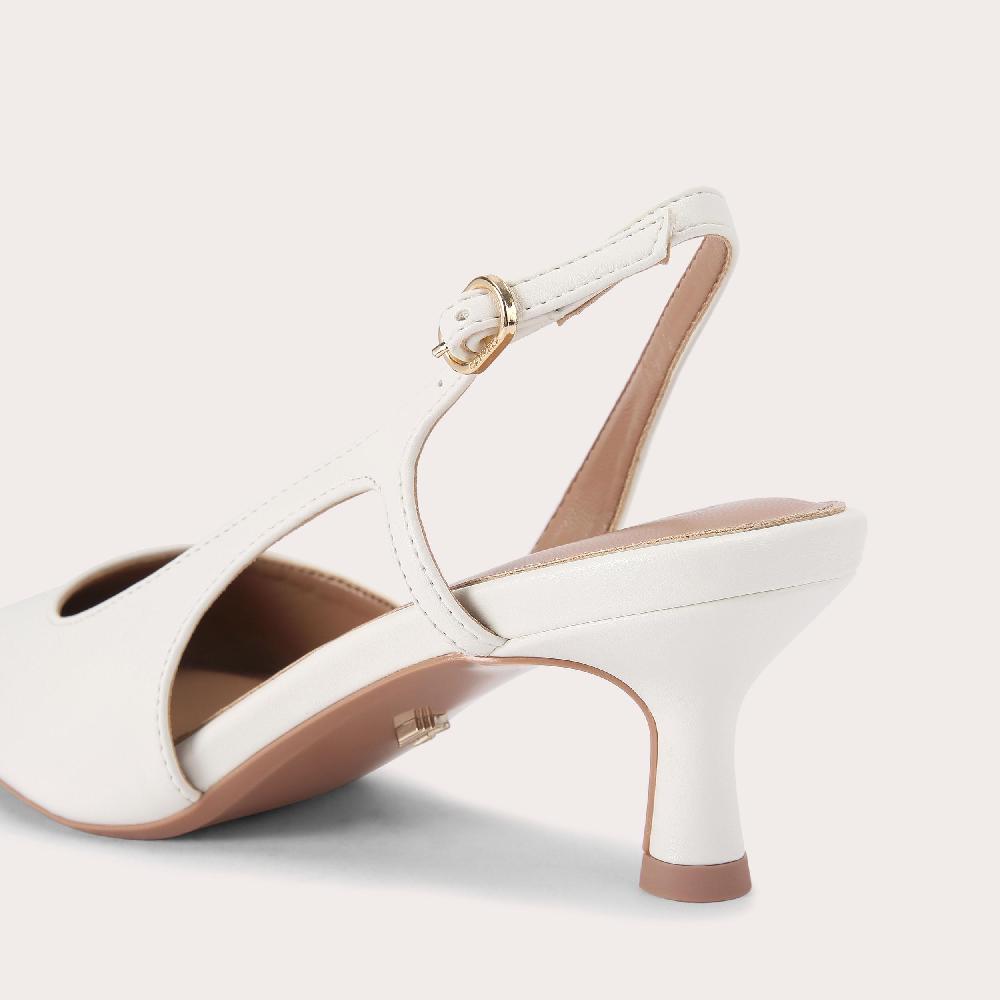 Carvela ALINA SLING Bone Synthetic Low Heel Court Heel By CARVELA