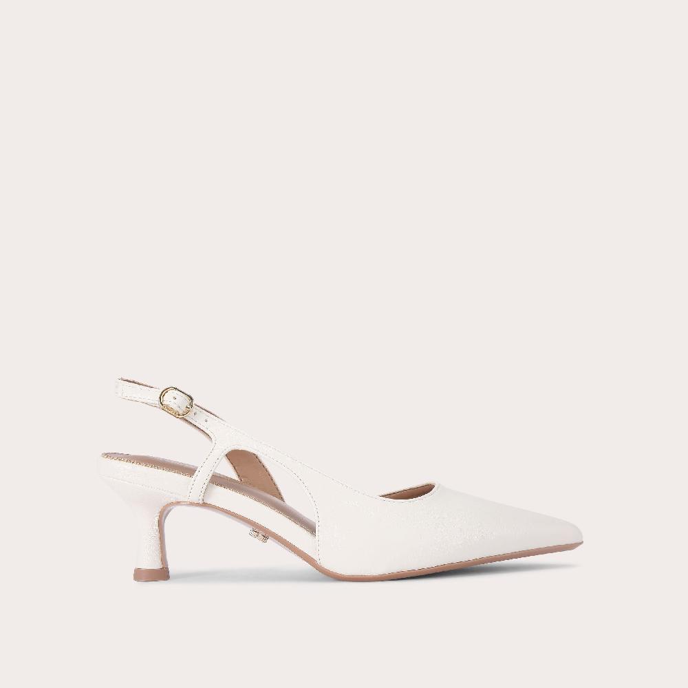 carvela ALINA SLING Bone Synthetic Low Heel Court Heel by CARVELA