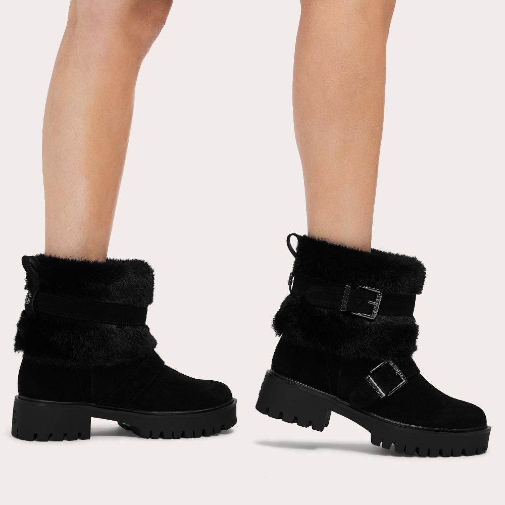Carvela ALPINE BUCKLE Black Suede Ankle Boot By CARVELA