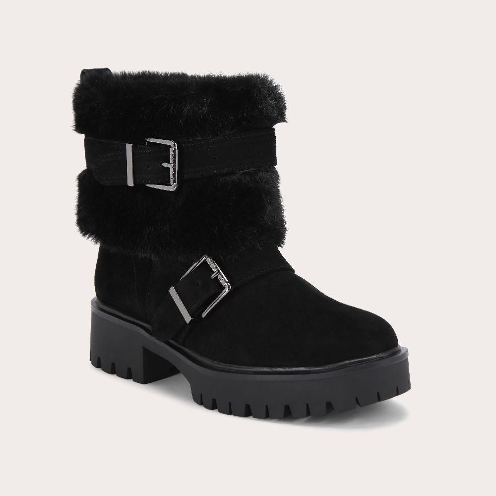 Carvela ALPINE BUCKLE Black Suede Ankle Boot By CARVELA