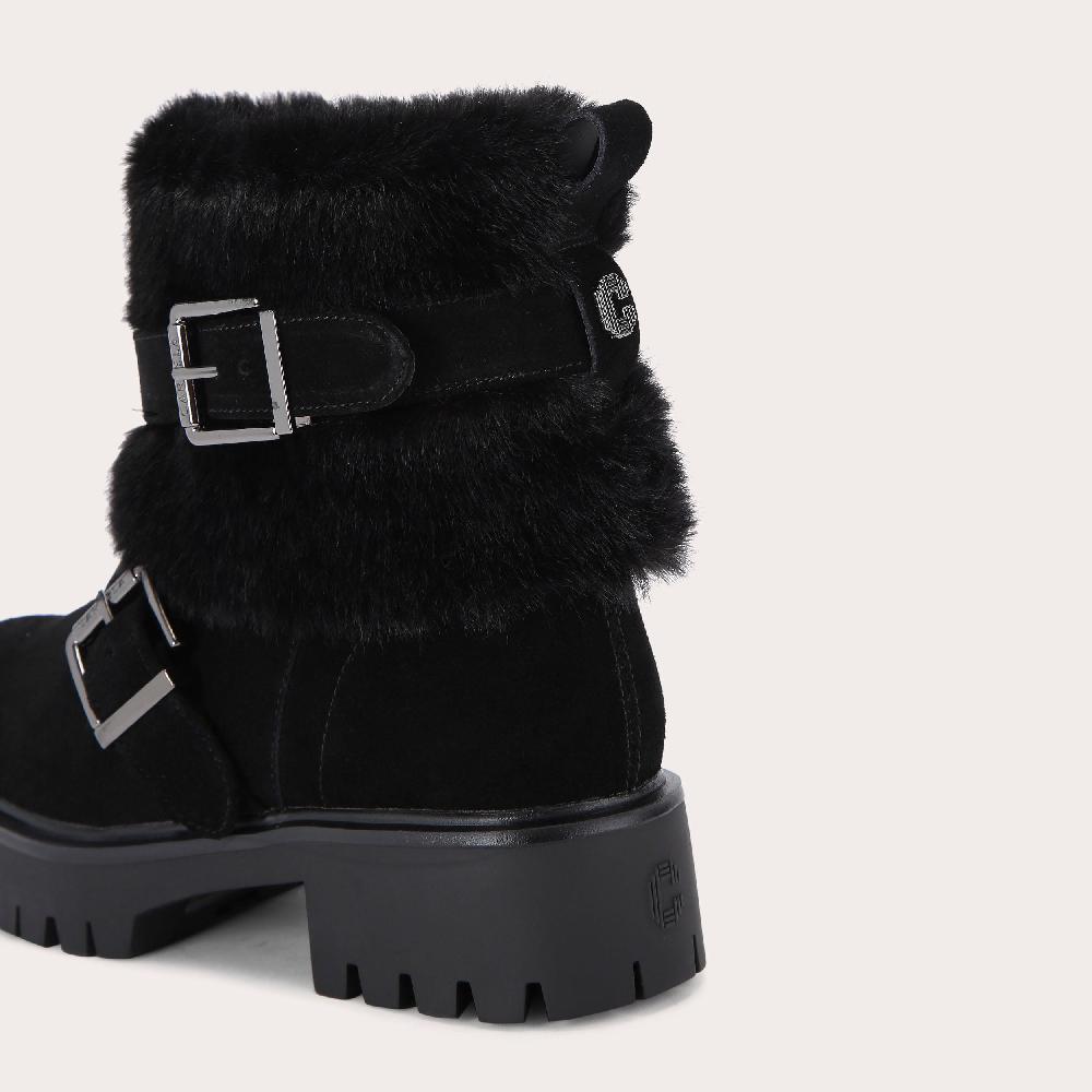 Carvela ALPINE BUCKLE Black Suede Ankle Boot By CARVELA