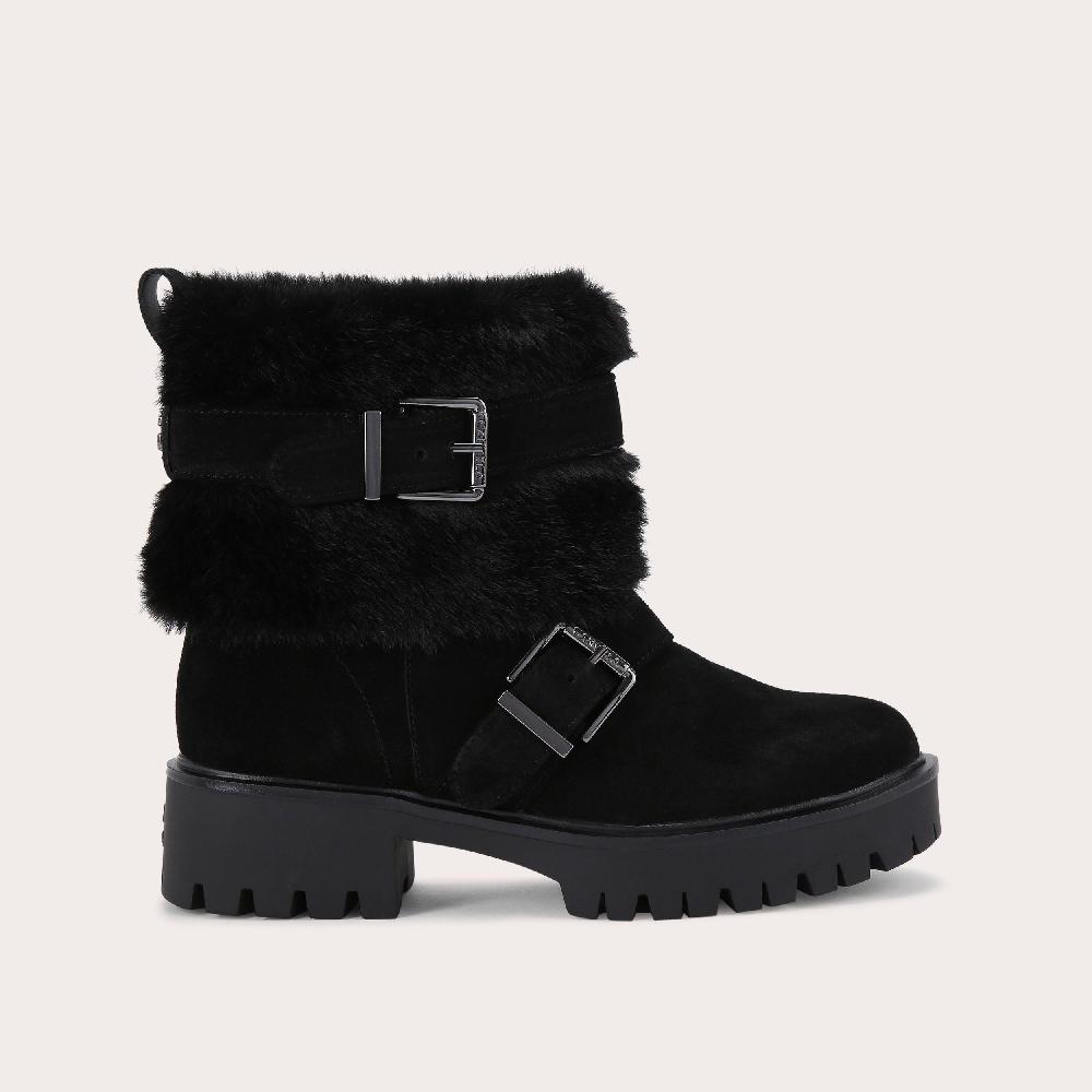 carvela ALPINE BUCKLE Black Suede Ankle Boot by CARVELA