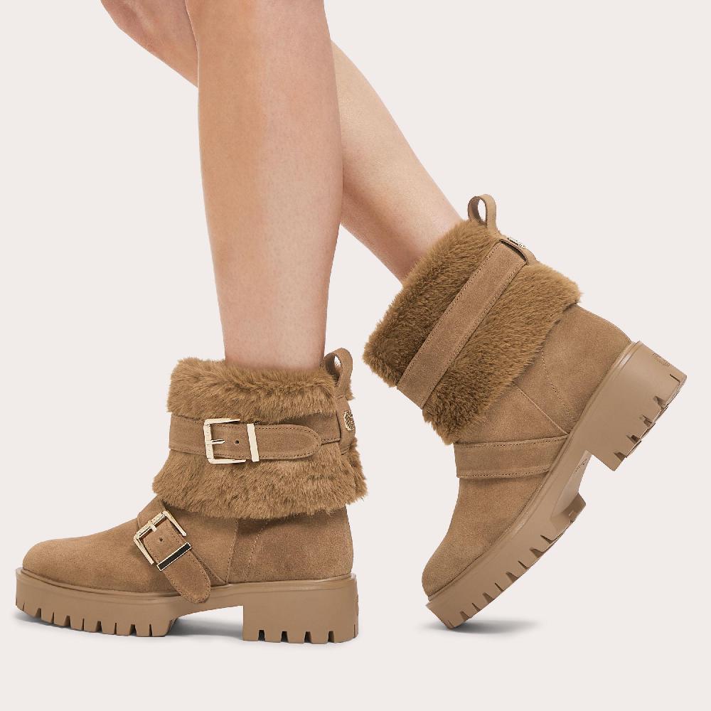 Carvela ALPINE BUCKLE Tan Suede Ankle Boot By CARVELA