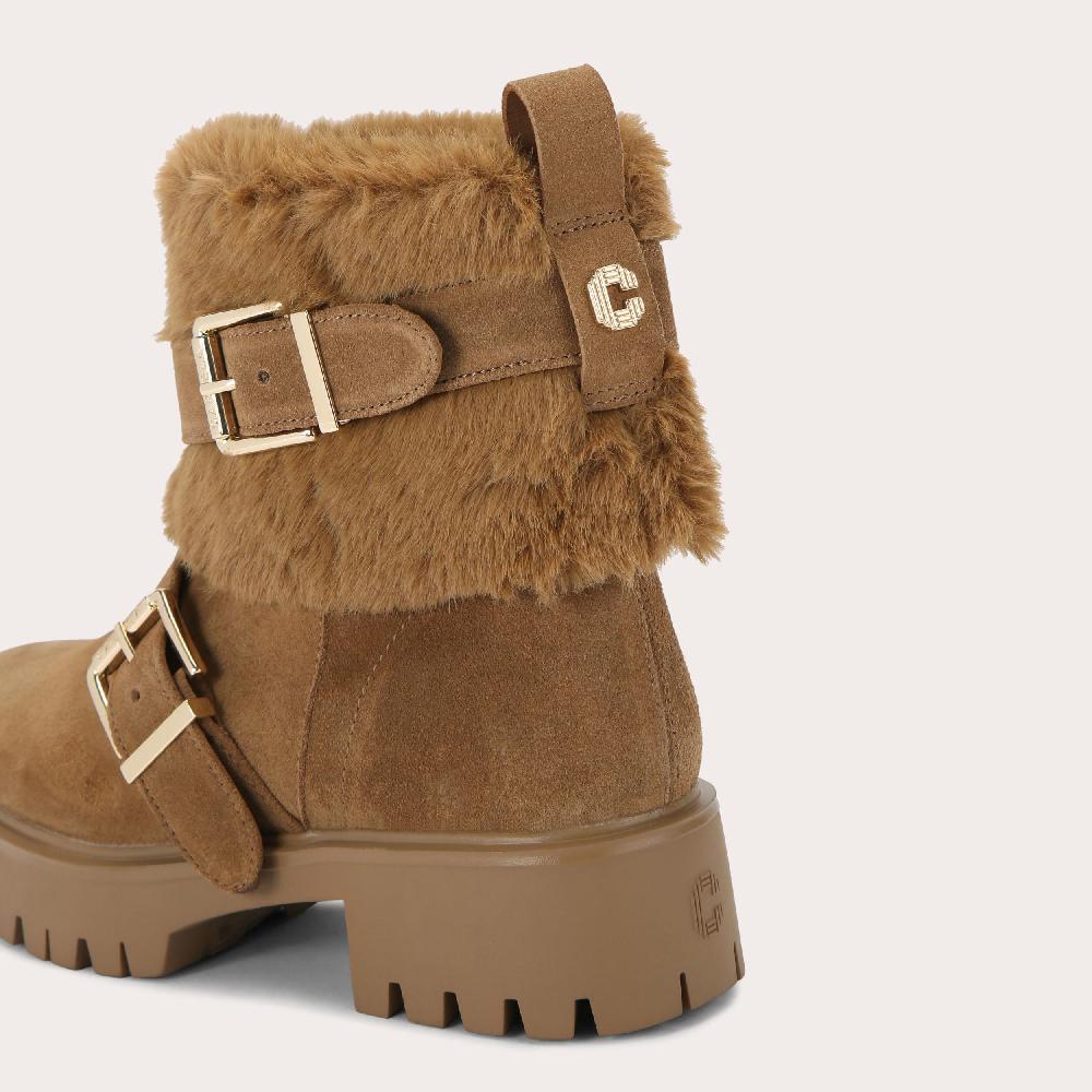 Carvela ALPINE BUCKLE Tan Suede Ankle Boot By CARVELA