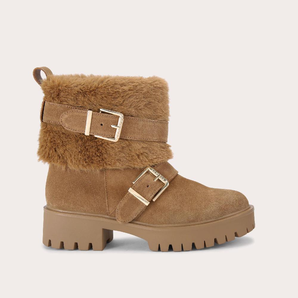 carvela ALPINE BUCKLE Tan Suede Ankle Boot by CARVELA