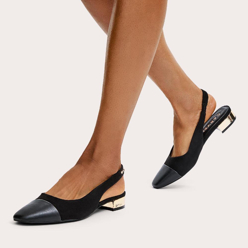 Carvela AMELIA Black Microsuede Slingback Flats By CARVELA