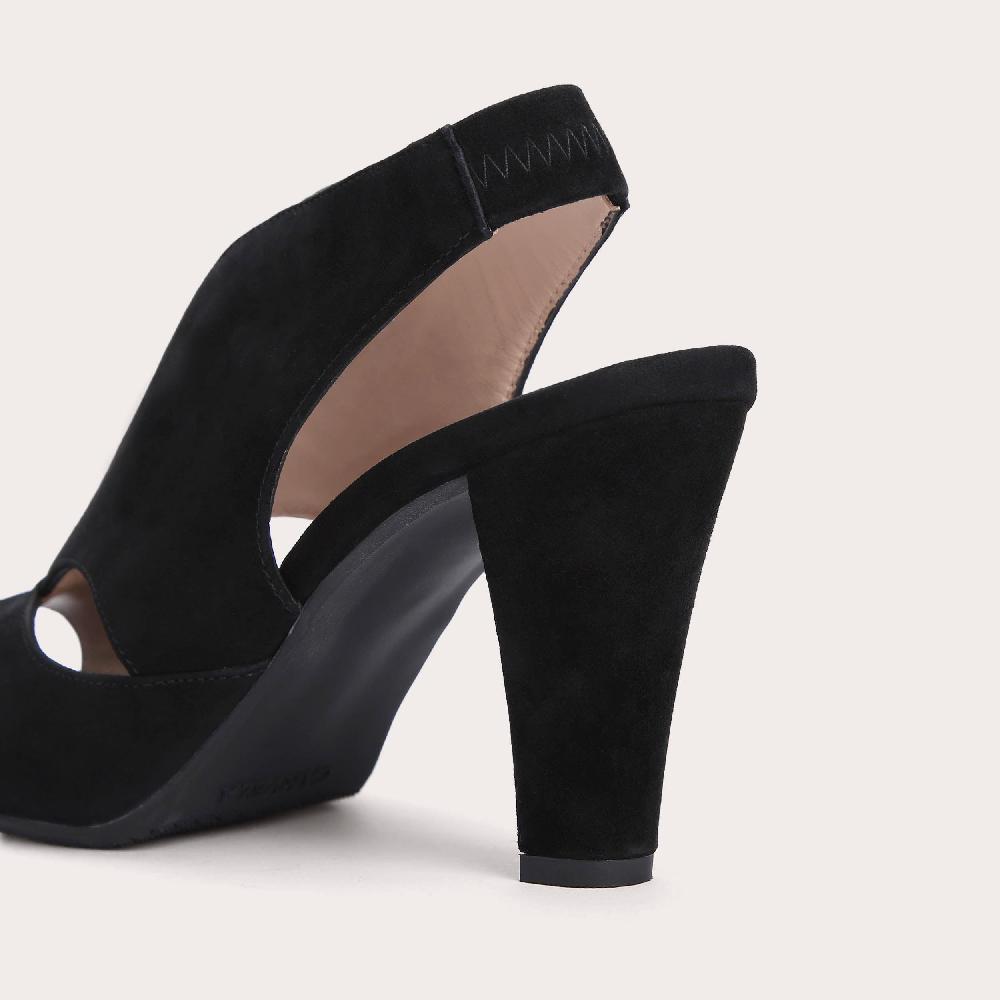 Carvela ARABELLA Black Suede Mid Heel Slingbacks By CARVELA COMFORT